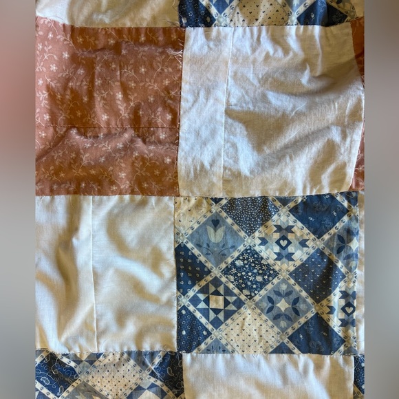 VTG Handmade Quilt Boho Prairie Patchwork Pinafore Apron Maxi Dress Hippie OOAK - Picture 13 of 14